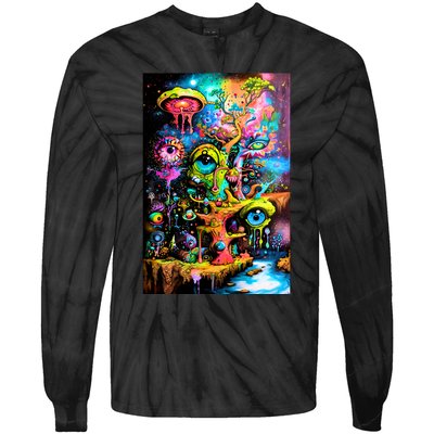 Surreal Vision: A Psychedelic Dreamscape Tie-Dye Long Sleeve Shirt