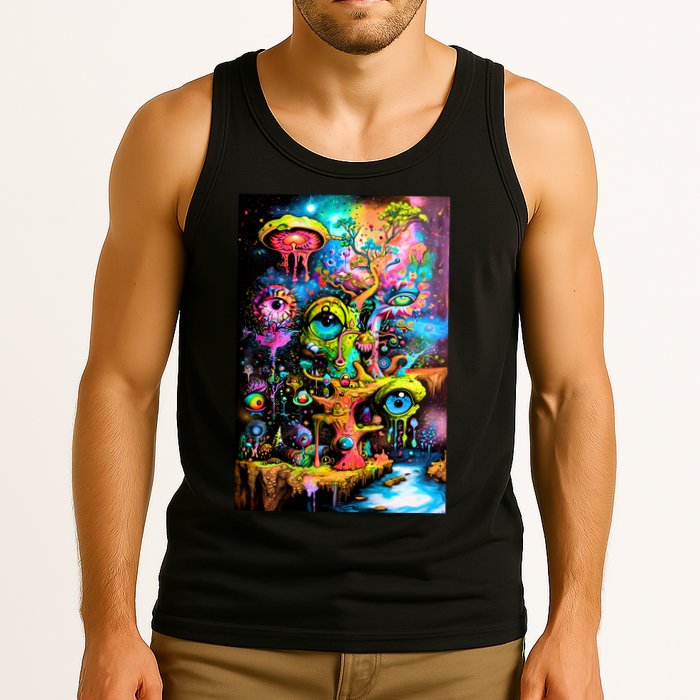 Surreal Vision: A Psychedelic Dreamscape Tank Top