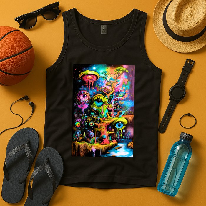 Surreal Vision: A Psychedelic Dreamscape Tank Top