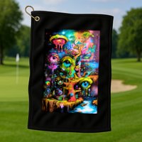Surreal Vision: A Psychedelic Dreamscape Golf Towel