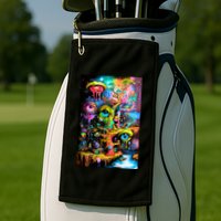 Surreal Vision: A Psychedelic Dreamscape Golf Towel