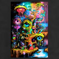 Surreal Vision: A Psychedelic Dreamscape Golf Towel