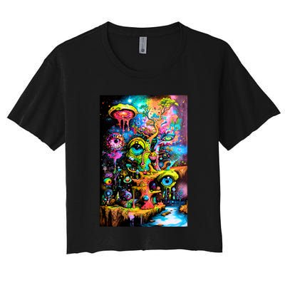 Surreal Vision: A Psychedelic Dreamscape Crop Top