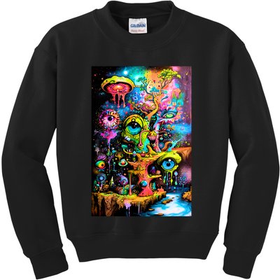 Surreal Vision: A Psychedelic Dreamscape Kids Sweatshirt