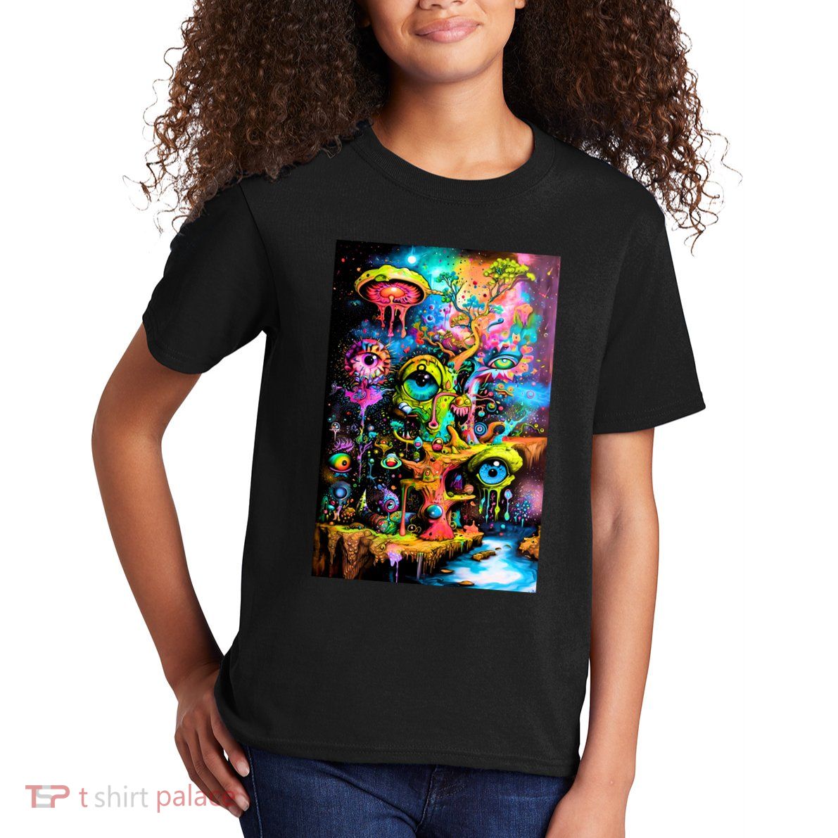 Surreal Vision: A Psychedelic Dreamscape Kids T-Shirt