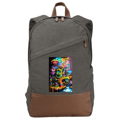 Surreal Vision: A Psychedelic Dreamscape Cotton Canvas Backpack
