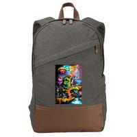 Surreal Vision: A Psychedelic Dreamscape Cotton Canvas Backpack