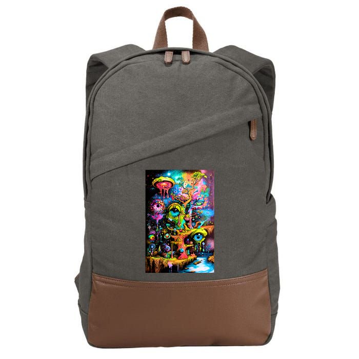 Surreal Vision: A Psychedelic Dreamscape Cotton Canvas Backpack