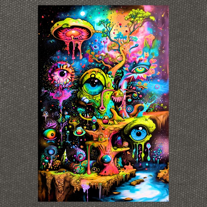 Surreal Vision: A Psychedelic Dreamscape Cotton Canvas Backpack