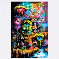 Surreal Vision: A Psychedelic Dreamscape Garment-Dyed Sweatshirt