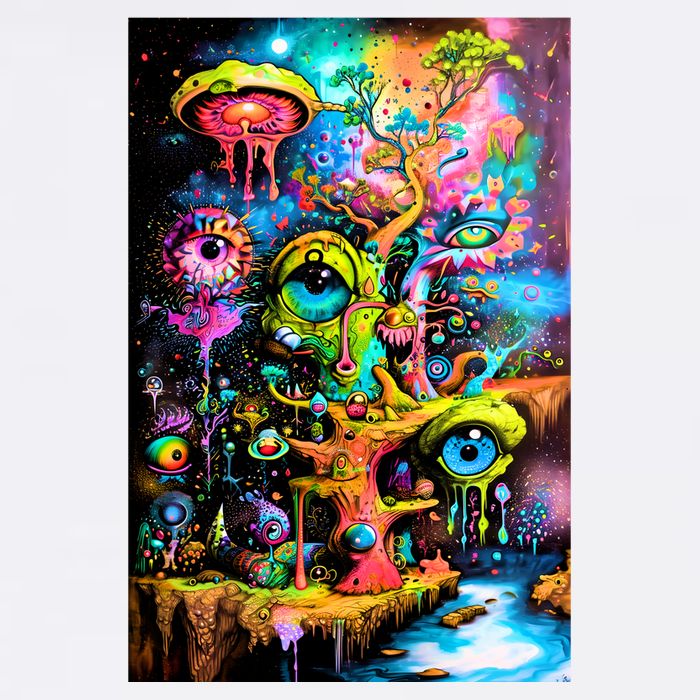 Surreal Vision: A Psychedelic Dreamscape Garment-Dyed Sweatshirt