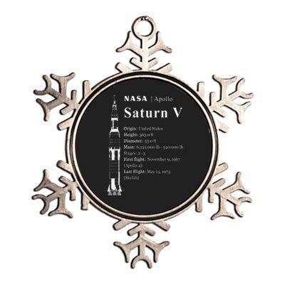 Saturn V Blueprint Style NASA History Apollo Program Metallic Star Ornament