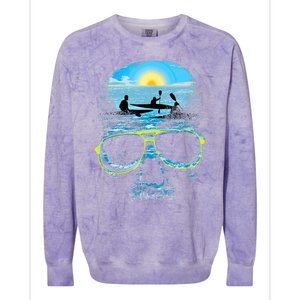 Summer Vacation Beach Skull Lover Cool Rowing Colorblast Crewneck Sweatshirt