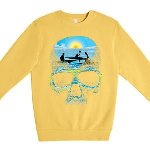 Summer Vacation Beach Skull Lover Cool Rowing Premium Crewneck Sweatshirt