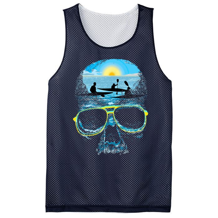 Summer Vacation Beach Skull Lover Cool Rowing Mesh Reversible Basketball Jersey Tank