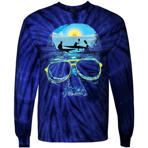 Summer Vacation Beach Skull Lover Cool Rowing Tie-Dye Long Sleeve Shirt