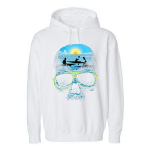 Summer Vacation Beach Skull Lover Cool Rowing Garment-Dyed Fleece Hoodie