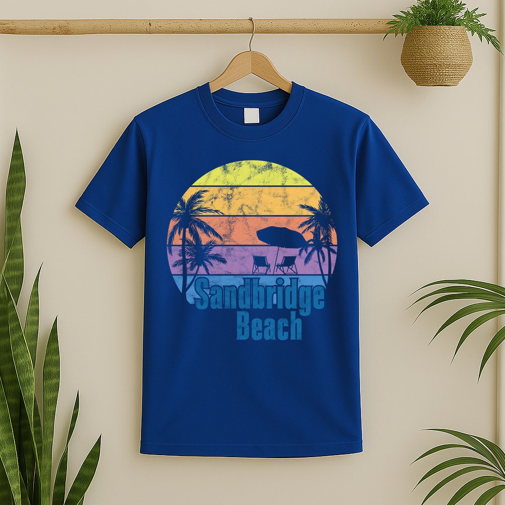 Sandbridge Virginia Beach Retro Sunset Family Beach Vacation Gift T-Shirt