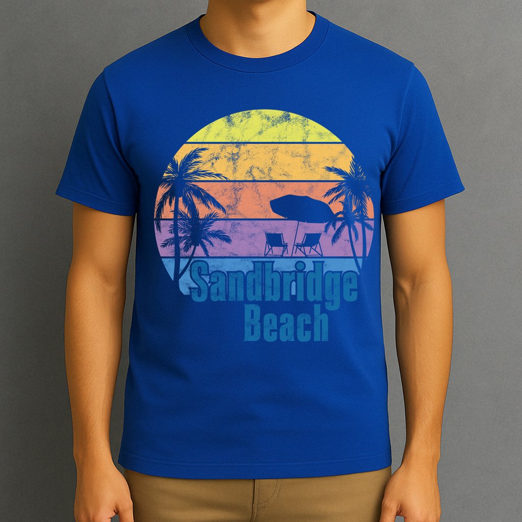 Sandbridge Virginia Beach Retro Sunset Family Beach Vacation Gift T-Shirt