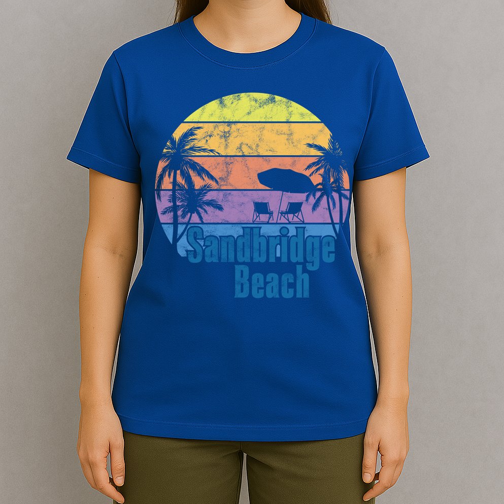 Sandbridge Virginia Beach Retro Sunset Family Beach Vacation Gift T-Shirt