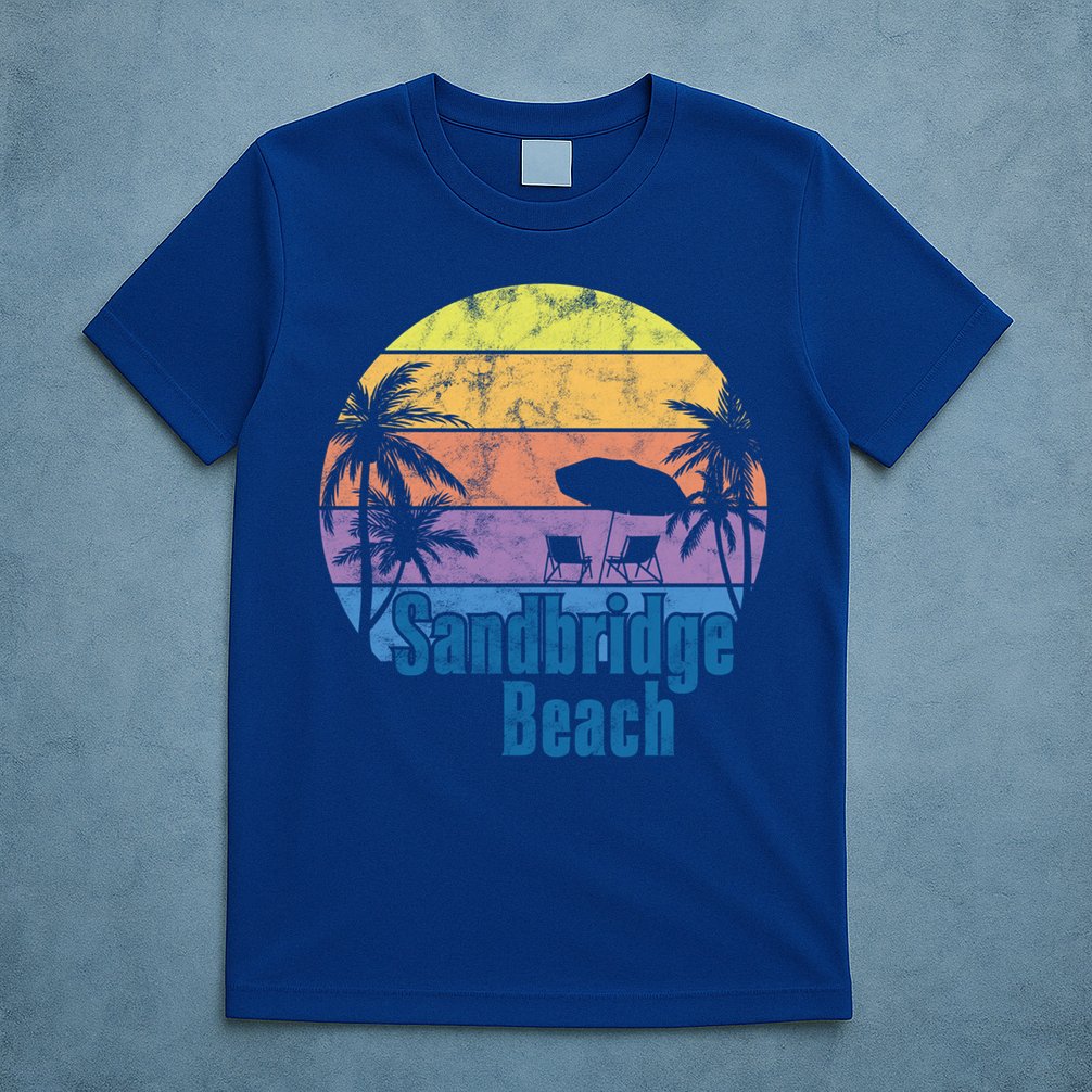 Sandbridge Virginia Beach Retro Sunset Family Beach Vacation Gift T-Shirt