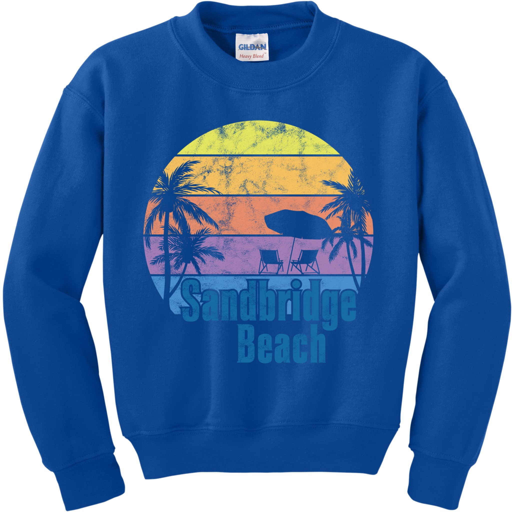 Sandbridge Virginia Beach Retro Sunset Family Beach Vacation Gift Kids Sweatshirt