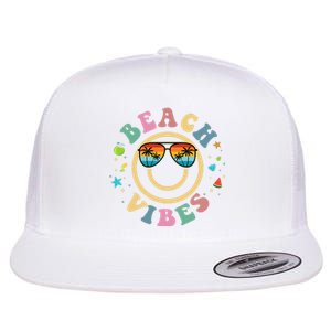 Summer Vacation Beach Vibes Stylish Beach Flat Bill Trucker Hat