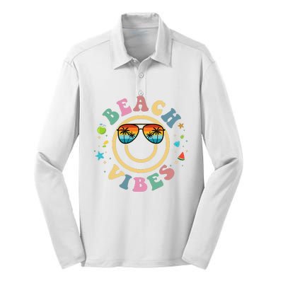 Summer Vacation Beach Vibes Stylish Beach Silk Touch Performance Long Sleeve Polo