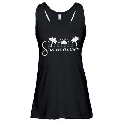 Summer Vintage Beach Ladies Essential Flowy Tank