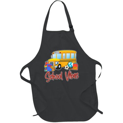 School Vibes Back to School Full-Length Apron With Pockets