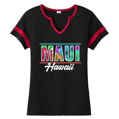 Summer Vacation Beach Maui Hawaii Gift Ladies Halftime Notch Neck Tee