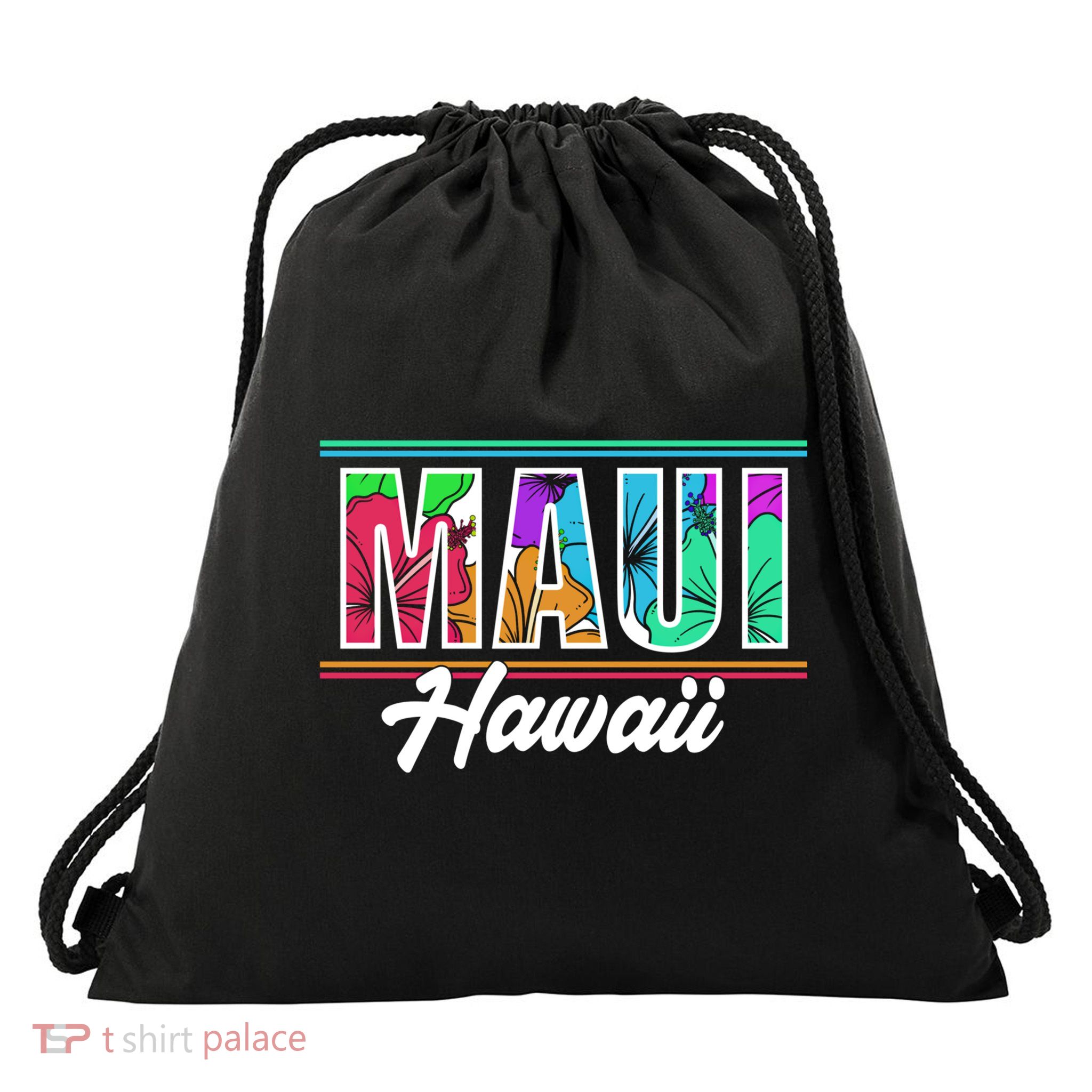 Summer Vacation Beach Maui Hawaii Gift Drawstring Bag