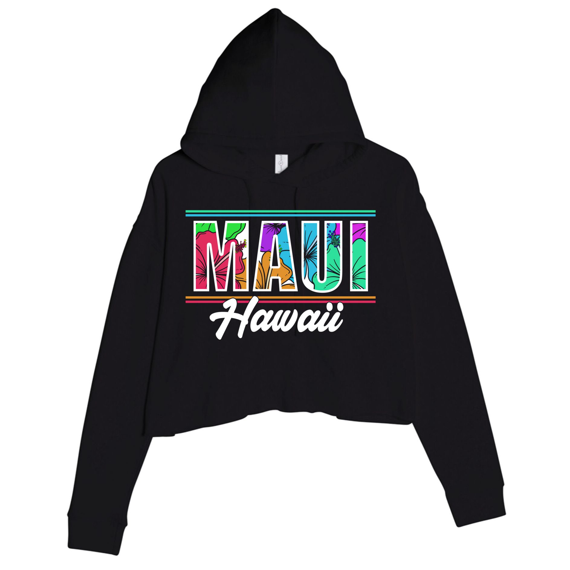 Summer Vacation Beach Maui Hawaii Gift Crop Fleece Hoodie