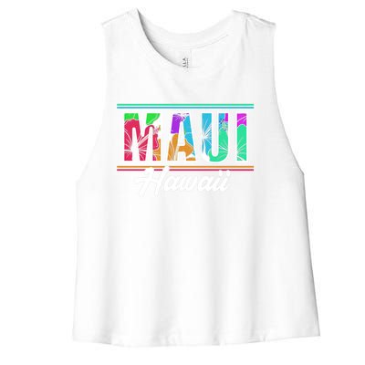 Summer Vacation Beach Maui Hawaii Gift Women's Racerback Cropped Tank