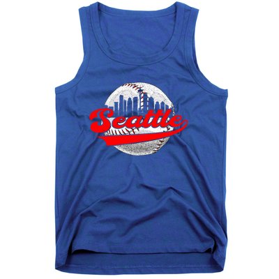 Seattle Vintage Baseball Lover Retro Game Day Dad Mom Meaningful Gift Tank Top