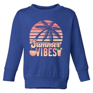 Summer Vibes Beach Vacation Lover Travel Vacay Adventurer Funny Gift Toddler Sweatshirt