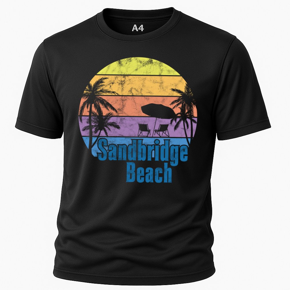 Sandbridge Virginia Beach Retro Sunset Family Beach Vacation Cute Gift Cooling Performance Crew T-Shirt