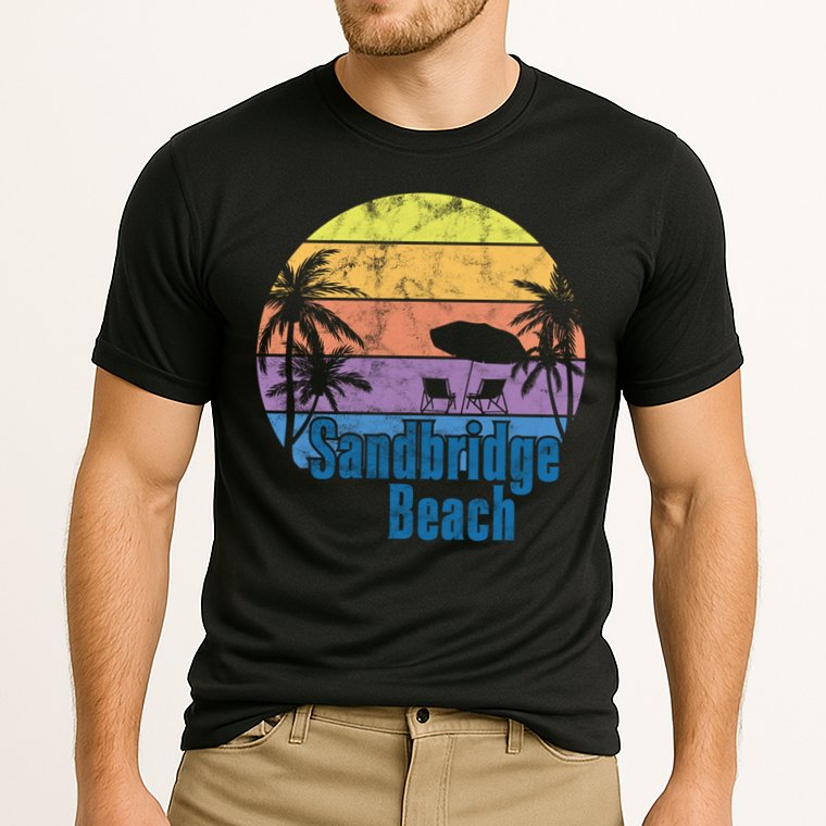 Sandbridge Virginia Beach Retro Sunset Family Beach Vacation Cute Gift Cooling Performance Crew T-Shirt