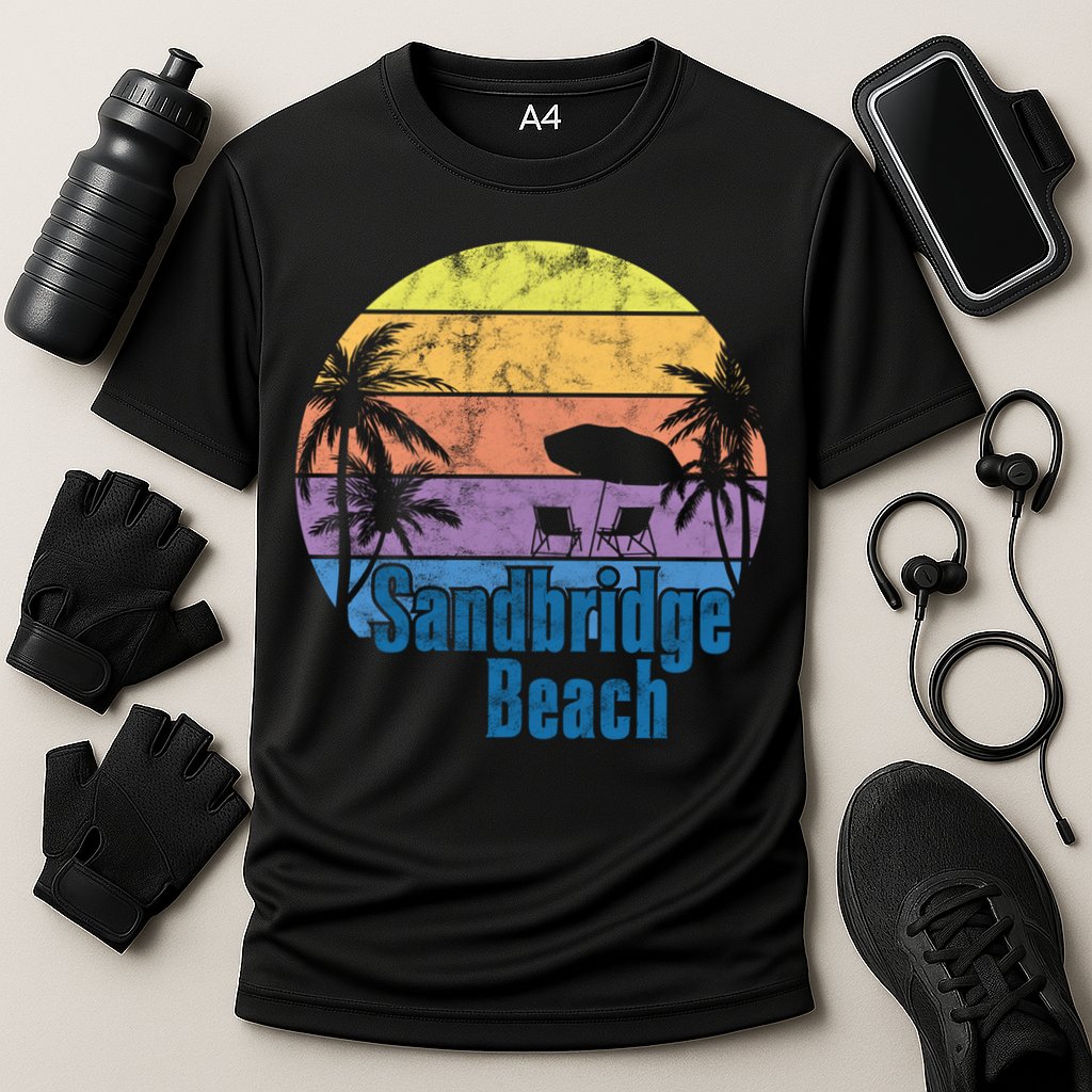 Sandbridge Virginia Beach Retro Sunset Family Beach Vacation Cute Gift Cooling Performance Crew T-Shirt