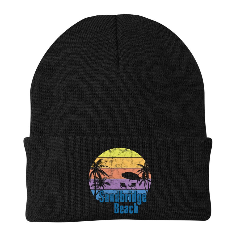 Sandbridge Virginia Beach Retro Sunset Family Beach Vacation Cute Gift Beanie