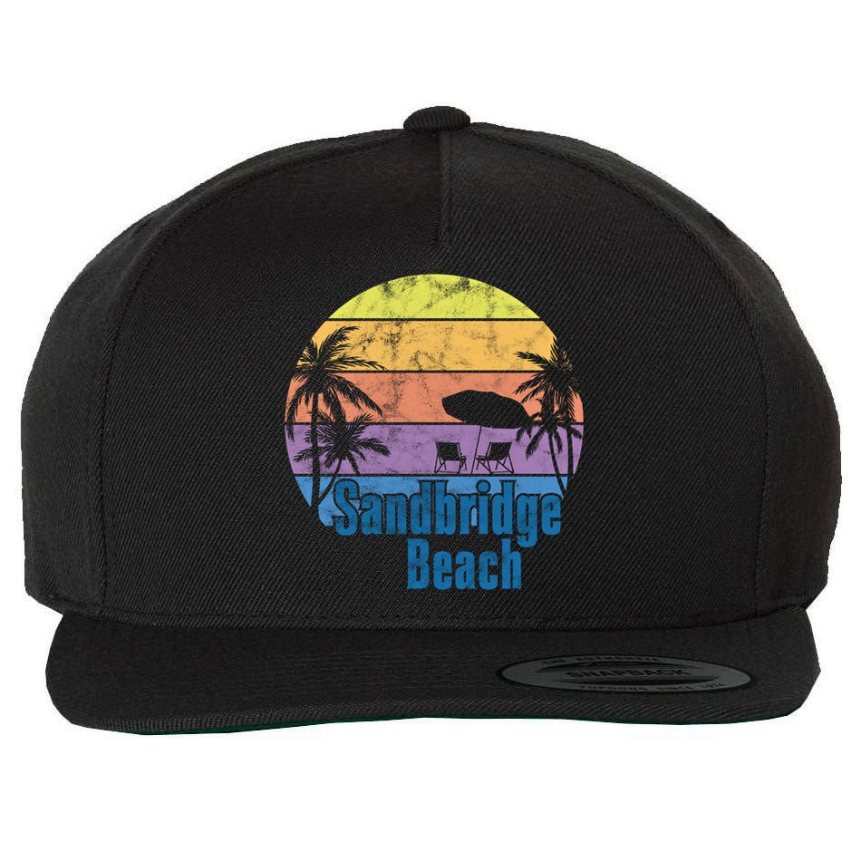 Sandbridge Virginia Beach Retro Sunset Family Beach Vacation Cute Gift Wool Snapback Cap