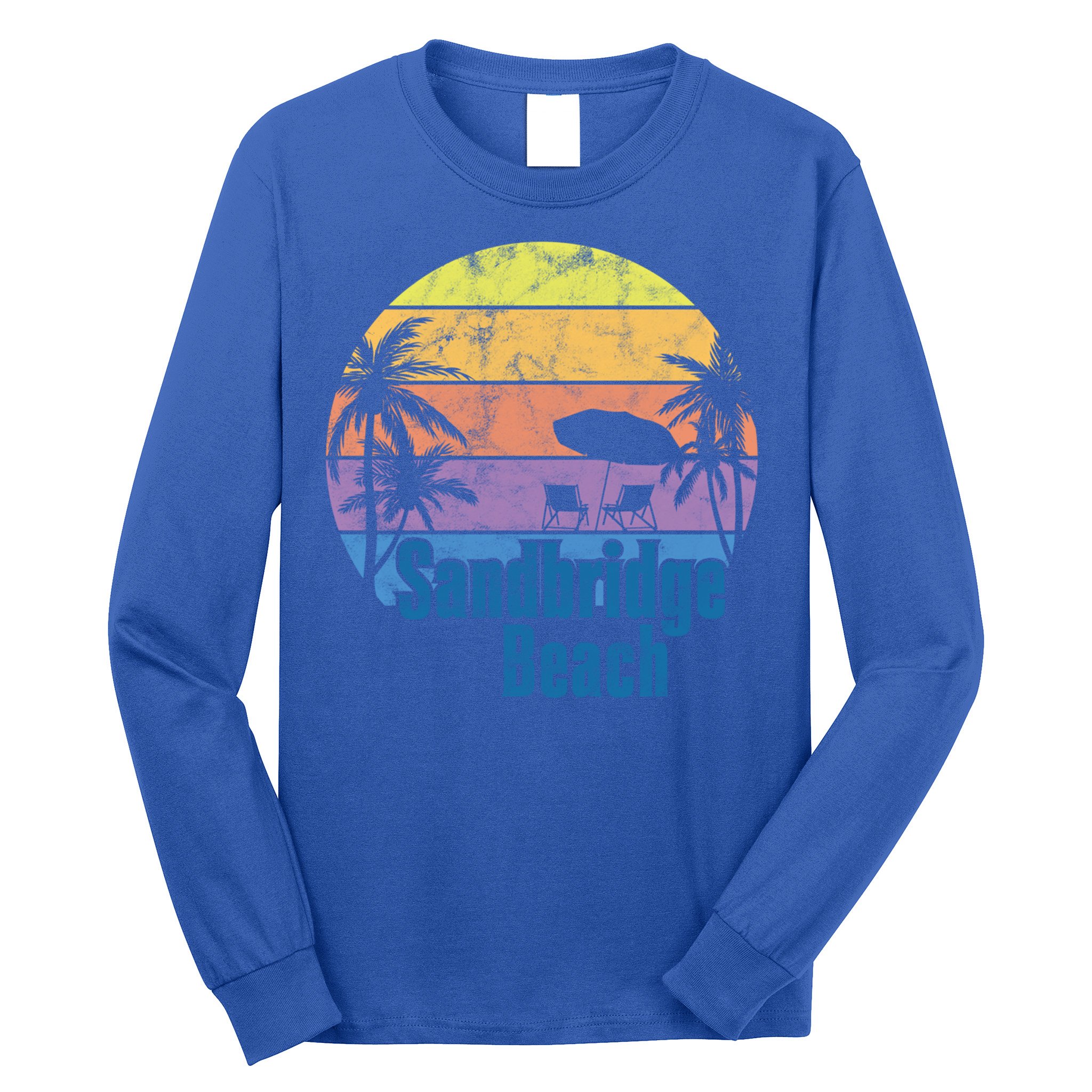 Sandbridge Virginia Beach Retro Sunset Family Beach Vacation Cute Gift Long Sleeve Shirt
