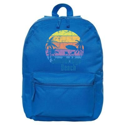 Sandbridge Virginia Beach Retro Sunset Family Beach Vacation Cute Gift 16 in Basic Backpack