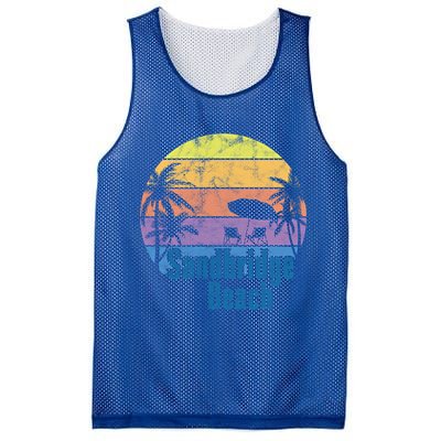 Sandbridge Virginia Beach Retro Sunset Family Beach Vacation Cute Gift Mesh Reversible Basketball Jersey Tank