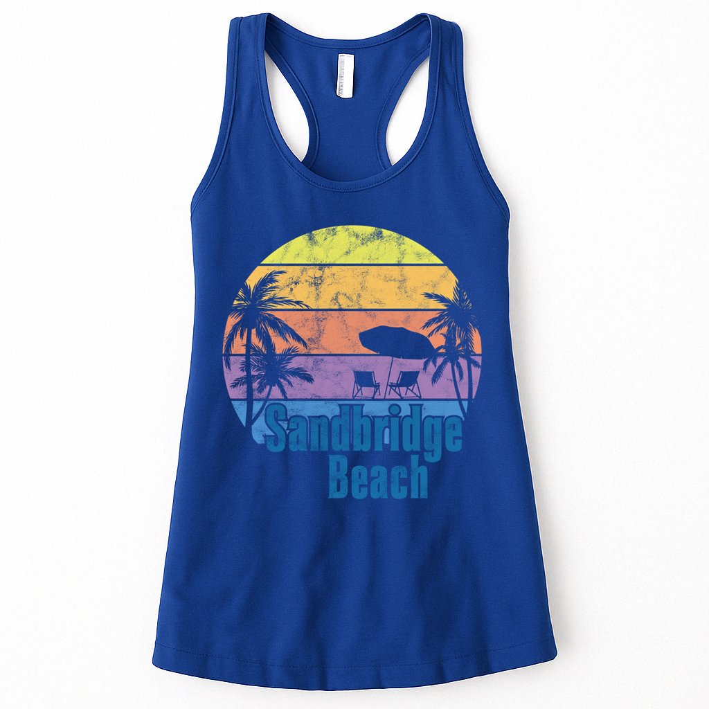 Sandbridge Virginia Beach Retro Sunset Family Beach Vacation Cute Gift Womens Tank Top