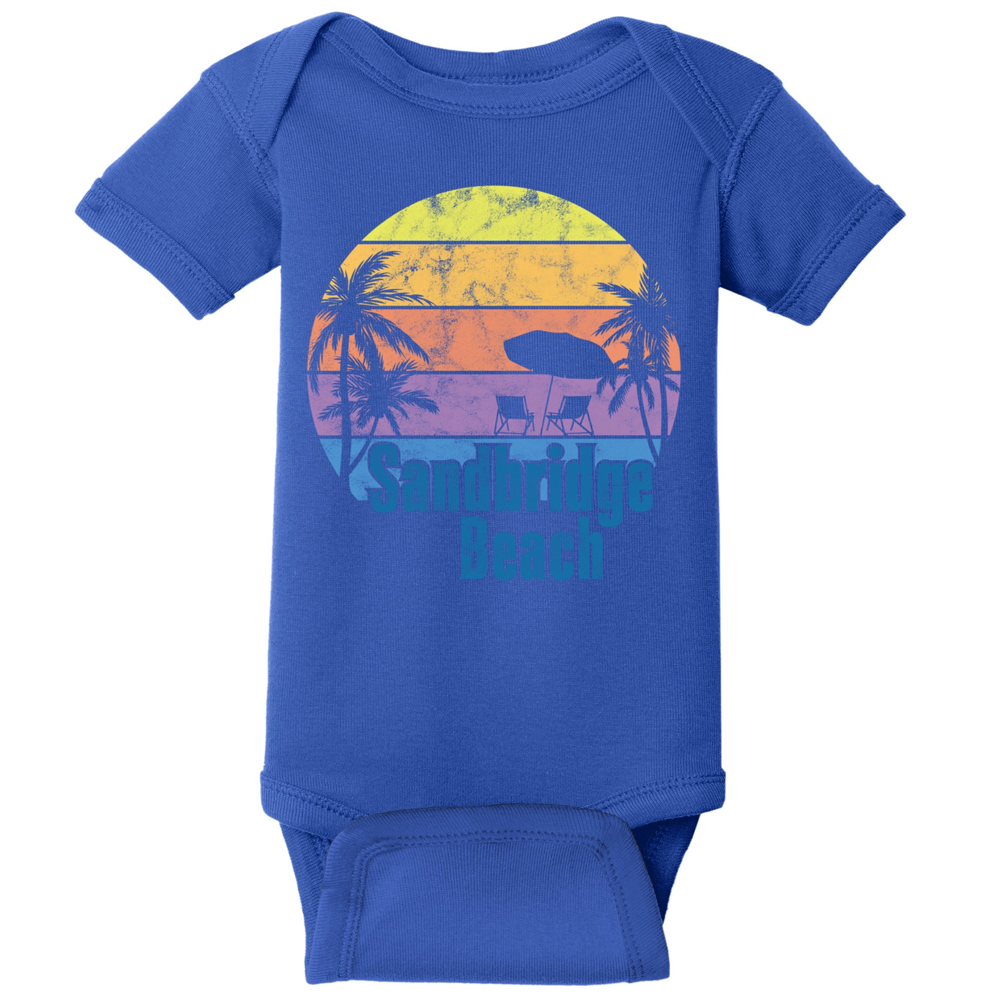 Sandbridge Virginia Beach Retro Sunset Family Beach Vacation Cute Gift Baby Bodysuit