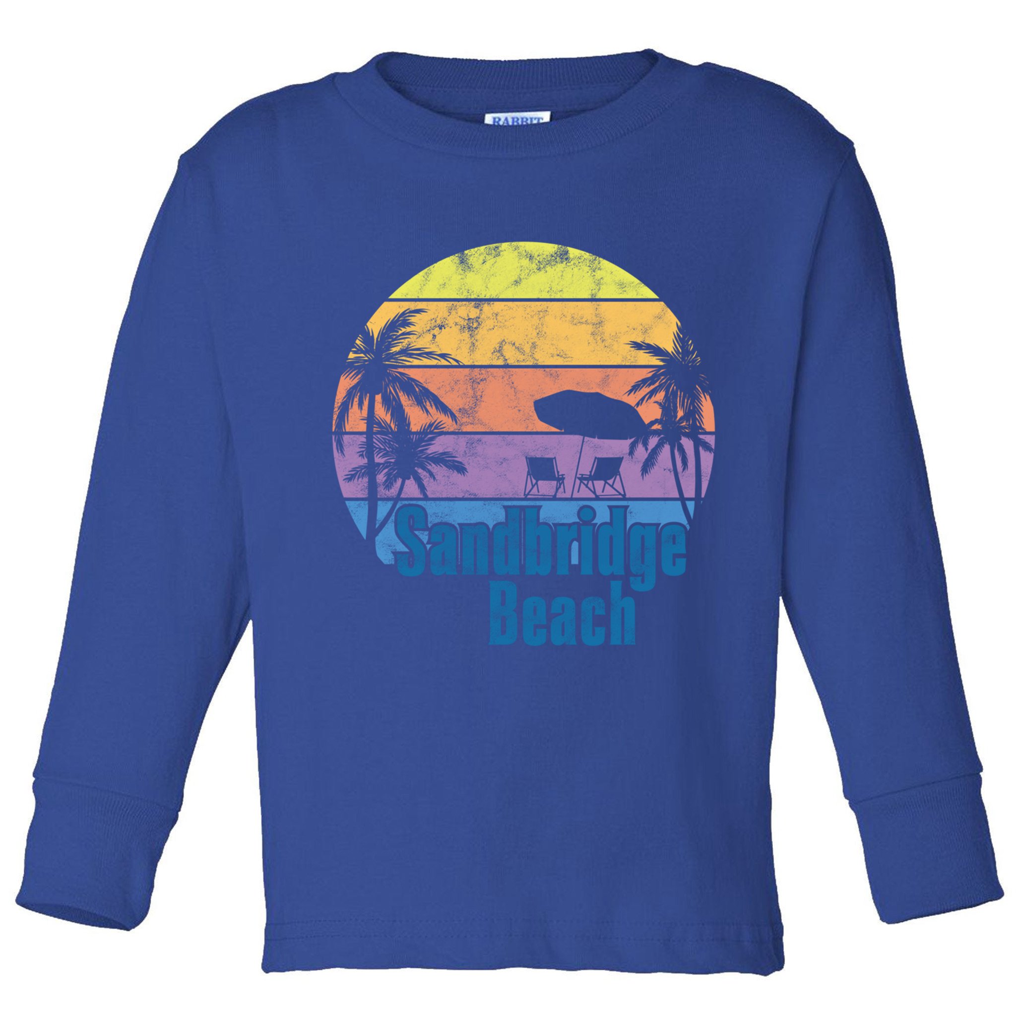 Sandbridge Virginia Beach Retro Sunset Family Beach Vacation Cute Gift Toddler Long Sleeve Shirt