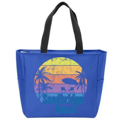 Sandbridge Virginia Beach Retro Sunset Family Beach Vacation Cute Gift Zip Tote Bag
