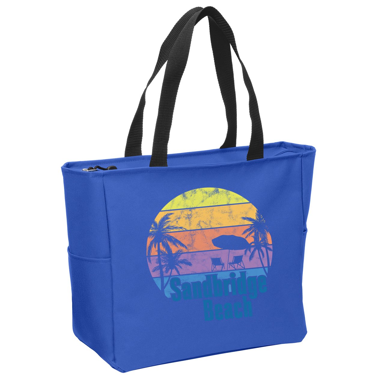Sandbridge Virginia Beach Retro Sunset Family Beach Vacation Cute Gift Zip Tote Bag
