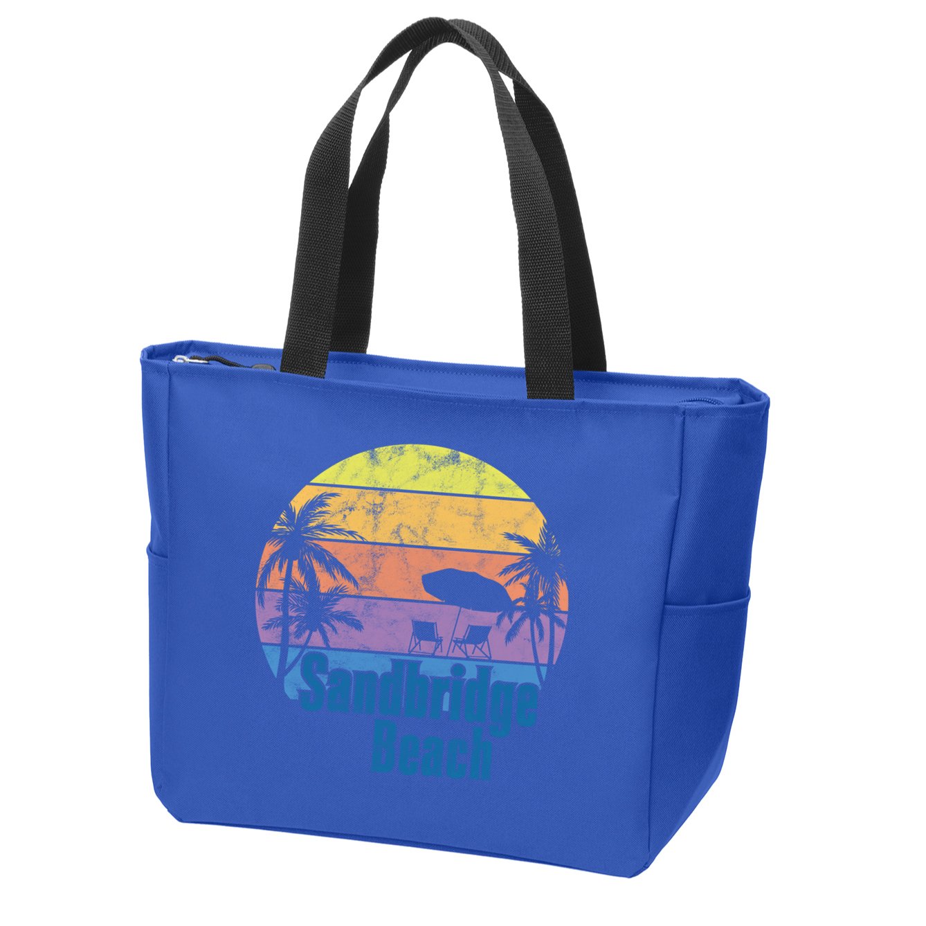 Sandbridge Virginia Beach Retro Sunset Family Beach Vacation Cute Gift Zip Tote Bag
